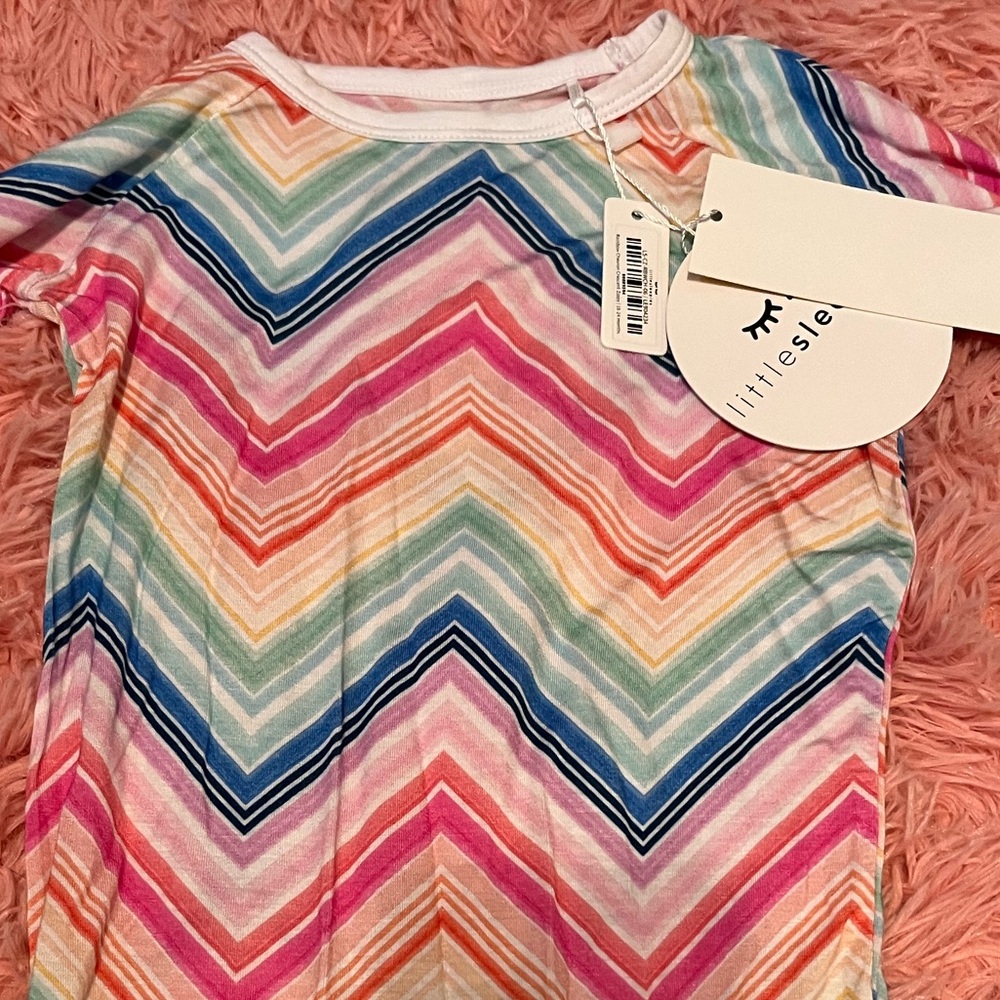 Little sleepies rainbow chevron crescent zippy